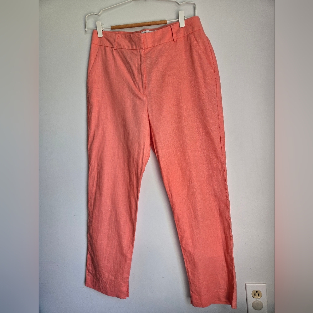 ASOS Design Coral Linen And Cotton Pants